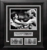 Julius "Dr. J" Erving v. Larry Bird 8" x 10" Framed Basketball Photo with Engraved Autographs - Dynasty Sports & Framing 