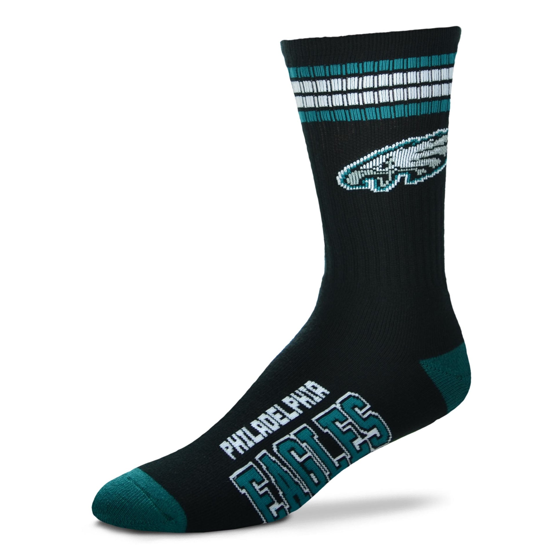 Philadelphia Eagles Men's NFL Football Black Logo Socks - Dynasty Sports & Framing 