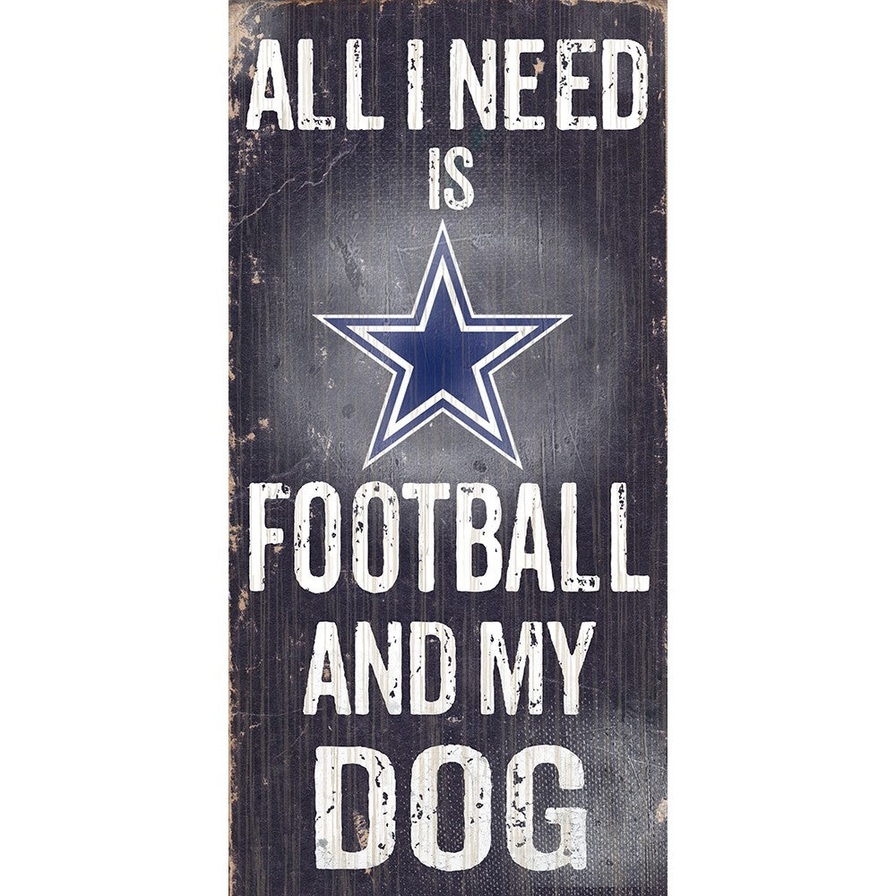 Dallas Cowboys Football and My Dog Wooden Sign - Dynasty Sports & Framing 