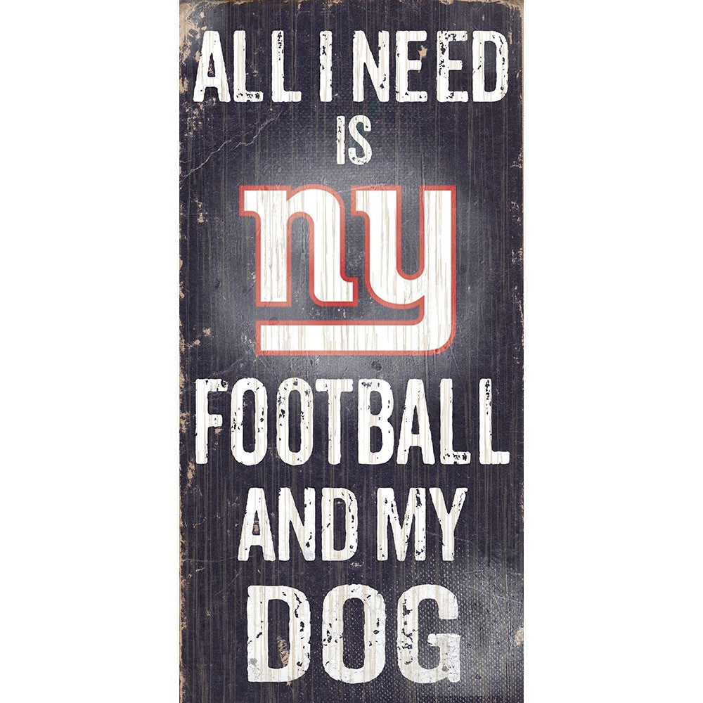 New York Giants Football and My Dog Wooden Sign - Dynasty Sports & Framing 