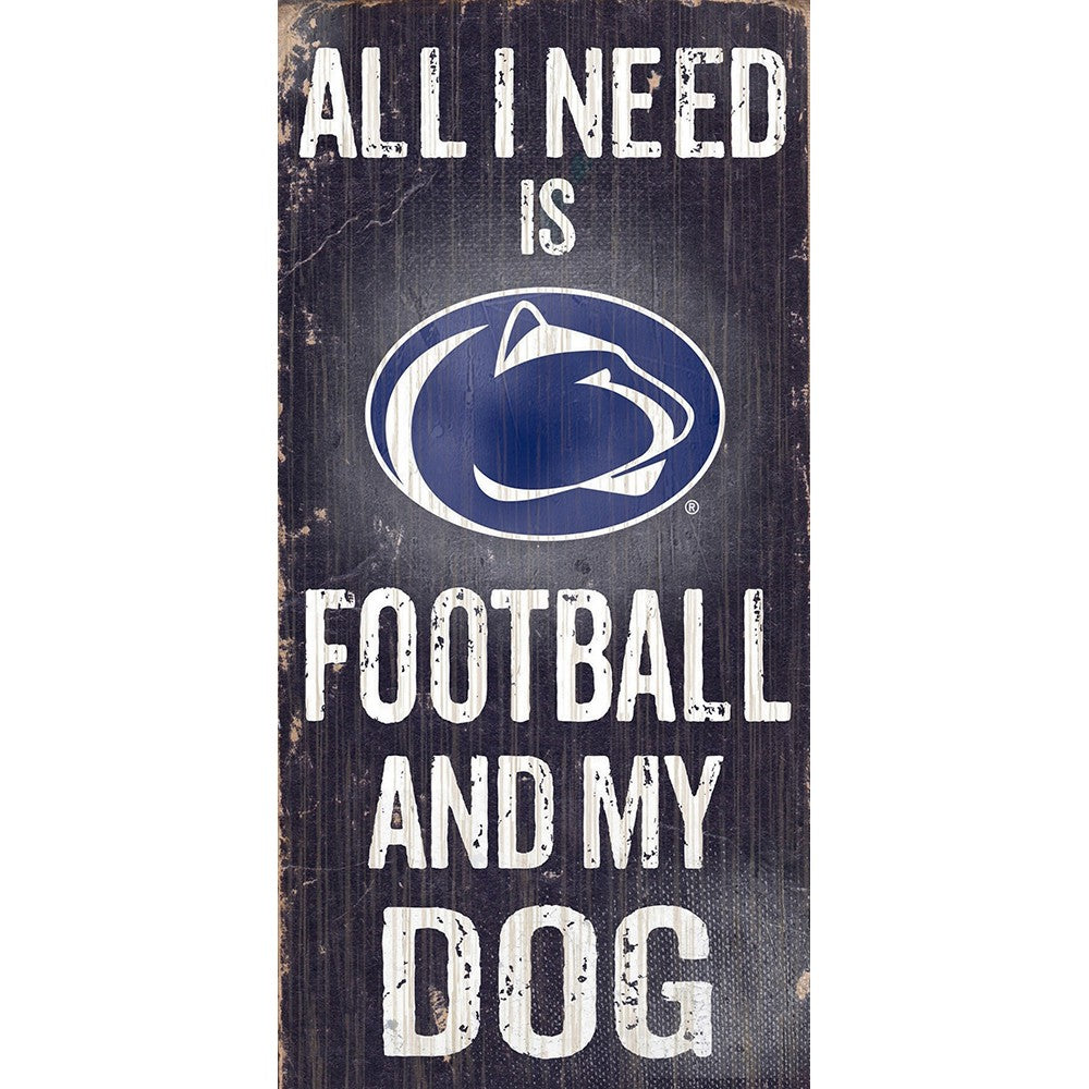 Penn State Nittany Lions Football and My Dog Wooden Sign - Dynasty Sports & Framing 