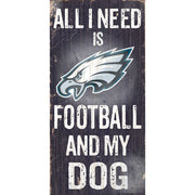 Philadelphia Eagles Football and My Dog Wooden Sign - Dynasty Sports & Framing 