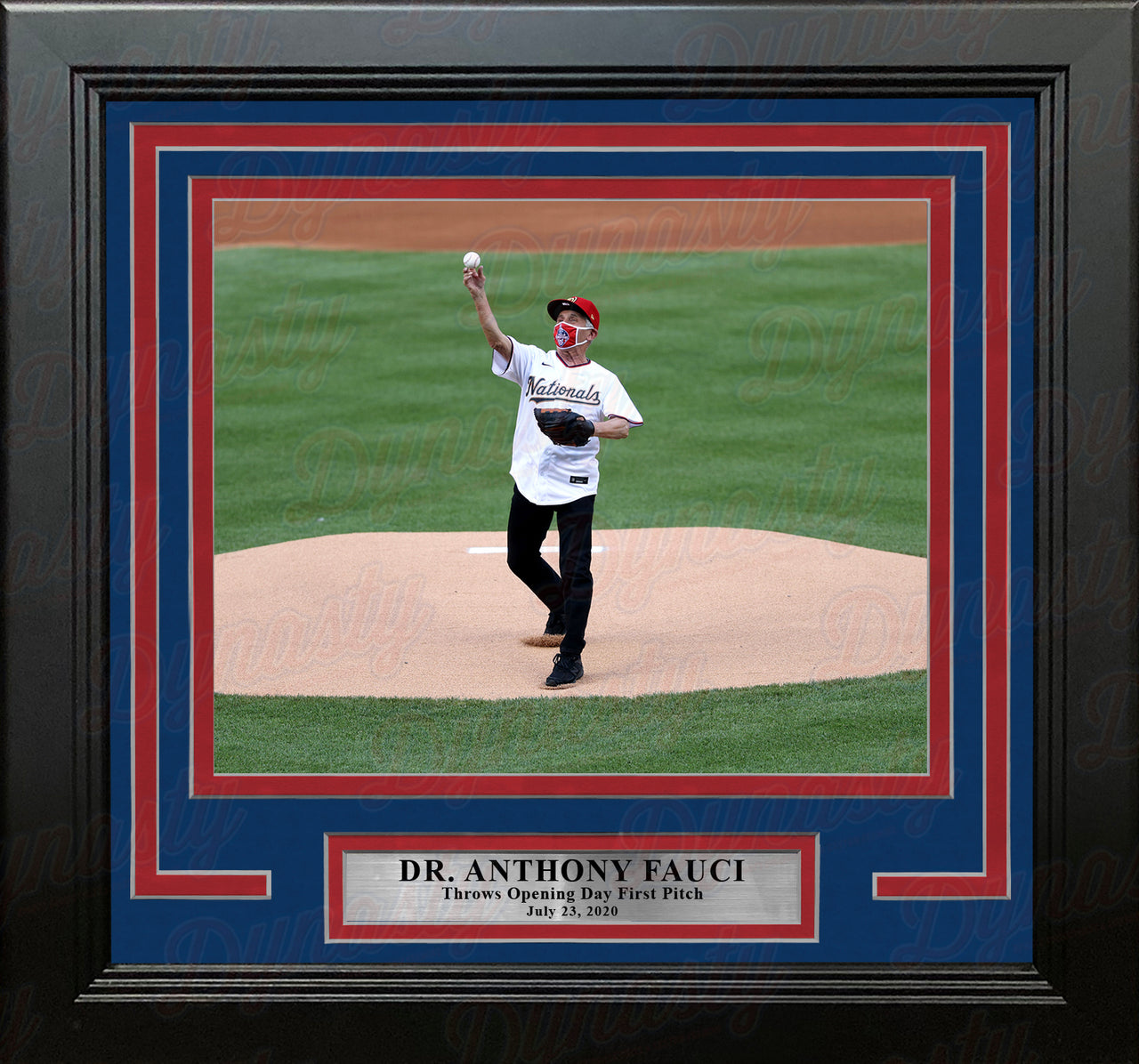 Dr. Anthony Fauci 2020 Washington Nationals First Pitch 8" x 10" Framed Baseball Photo - Dynasty Sports & Framing