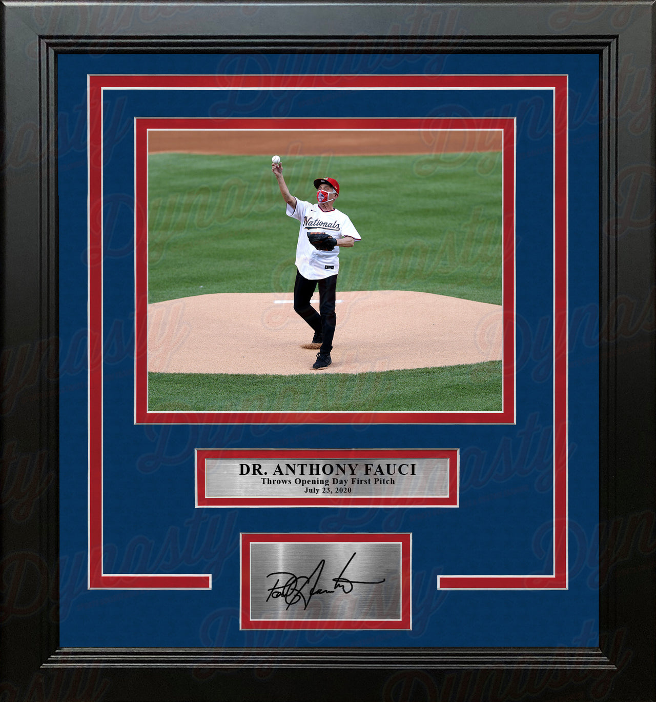 Dr. Anthony Fauci 2020 Washington Nationals First Pitch 8x10 Framed Photo with Engraved Autograph - Dynasty Sports & Framing