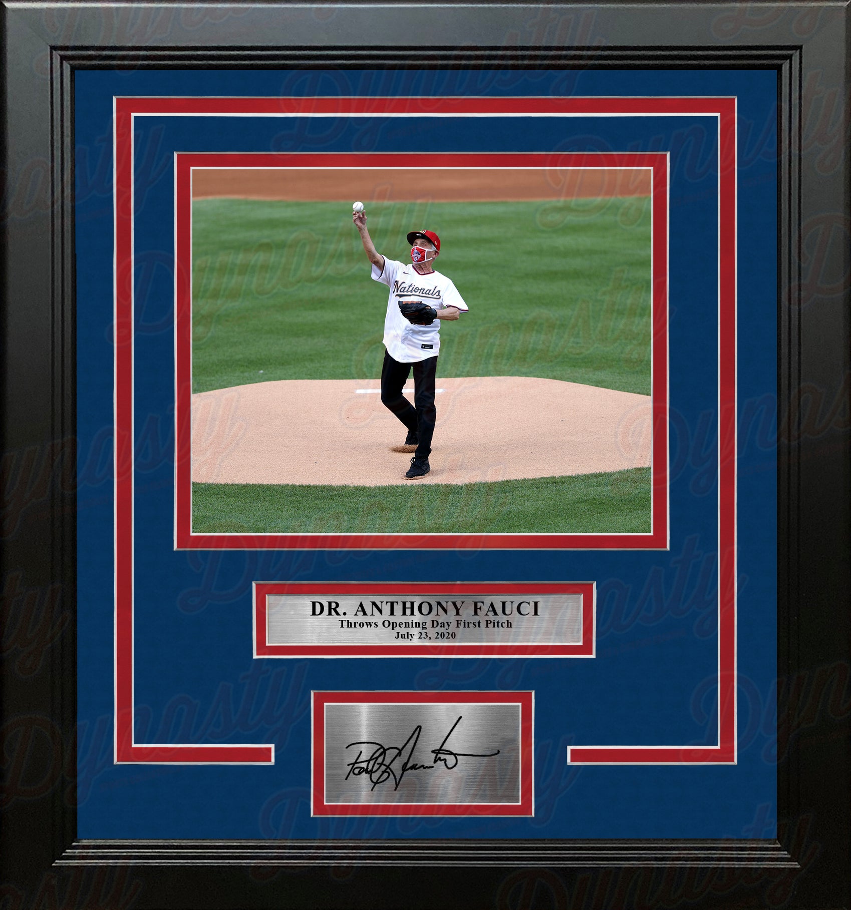 Dr. Anthony Fauci 2020 Washington Nationals First Pitch 8x10 Framed Photo with Engraved Autograph - Dynasty Sports & Framing 