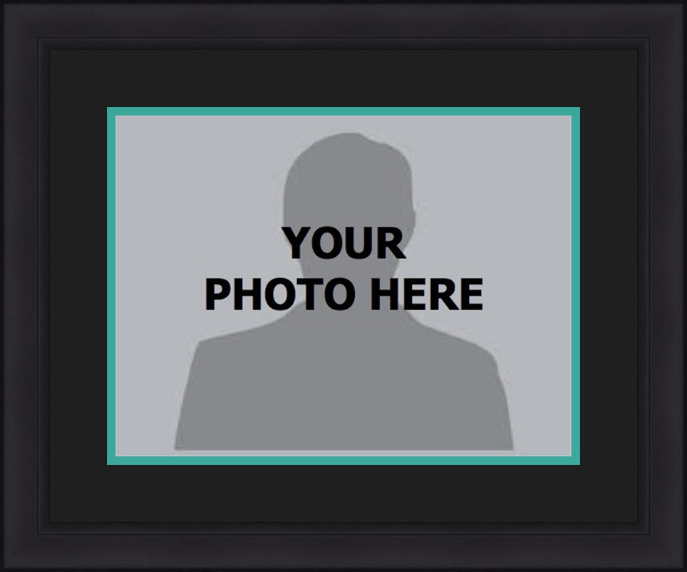 MLB Baseball Photo Picture Frame Kit - Miami Marlins (Black Matting, Teal Trim) - Dynasty Sports & Framing 