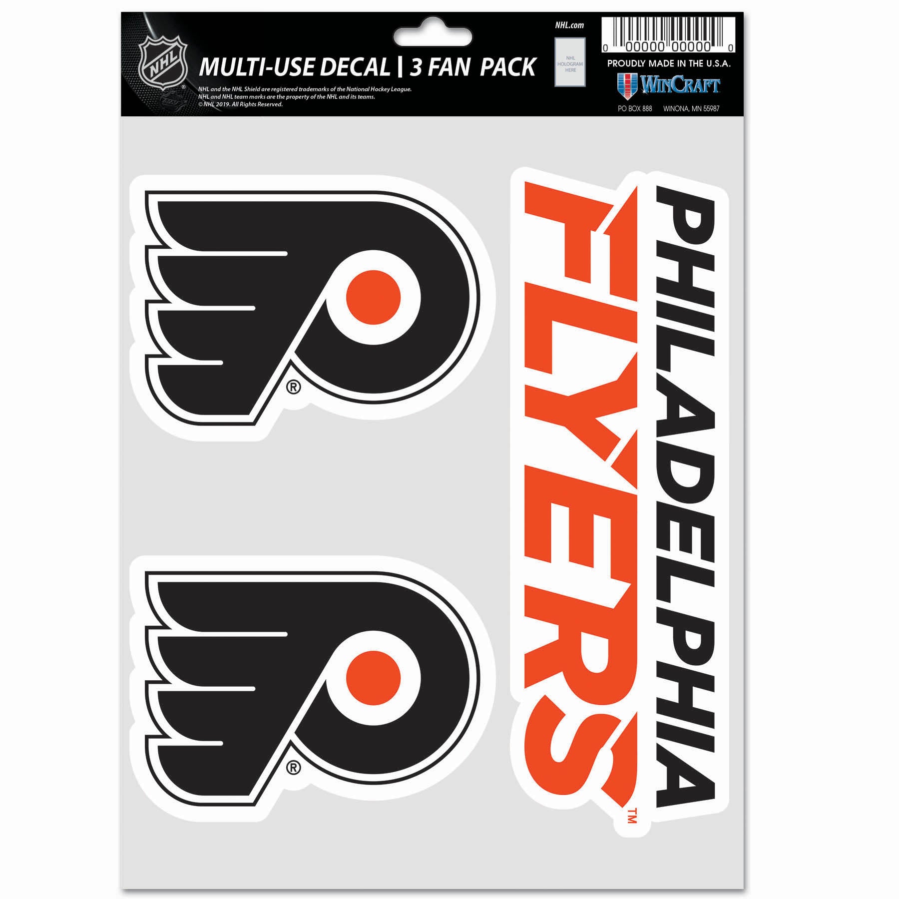 Philadelphia Flyers 3-Piece Fan Multi Use Decal Set - Dynasty Sports & Framing 