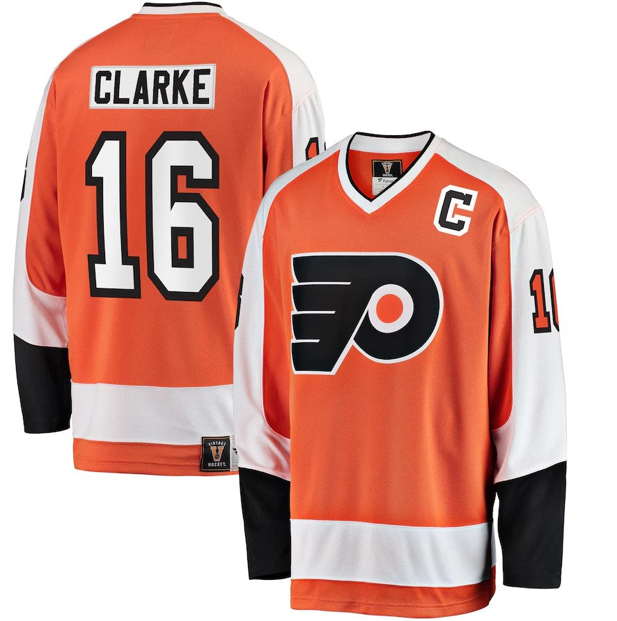 Bobby Clarke Philadelphia Flyers Orange Premier Breakaway Retired Player Jersey - Dynasty Sports & Framing 