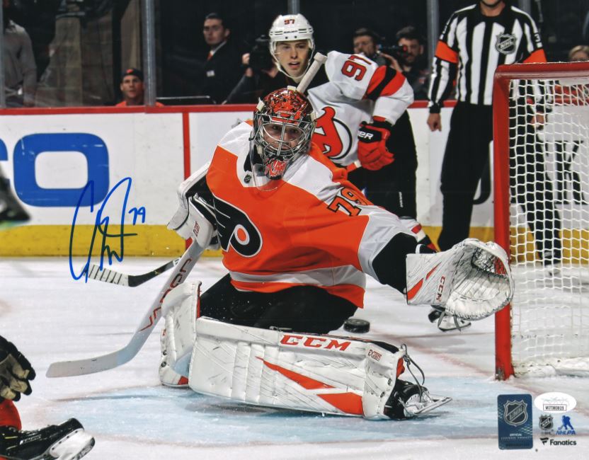 Carter Hart Philadelphia Flyers First Career Shutout Autographed NHL Hockey Photo - Dynasty Sports & Framing 