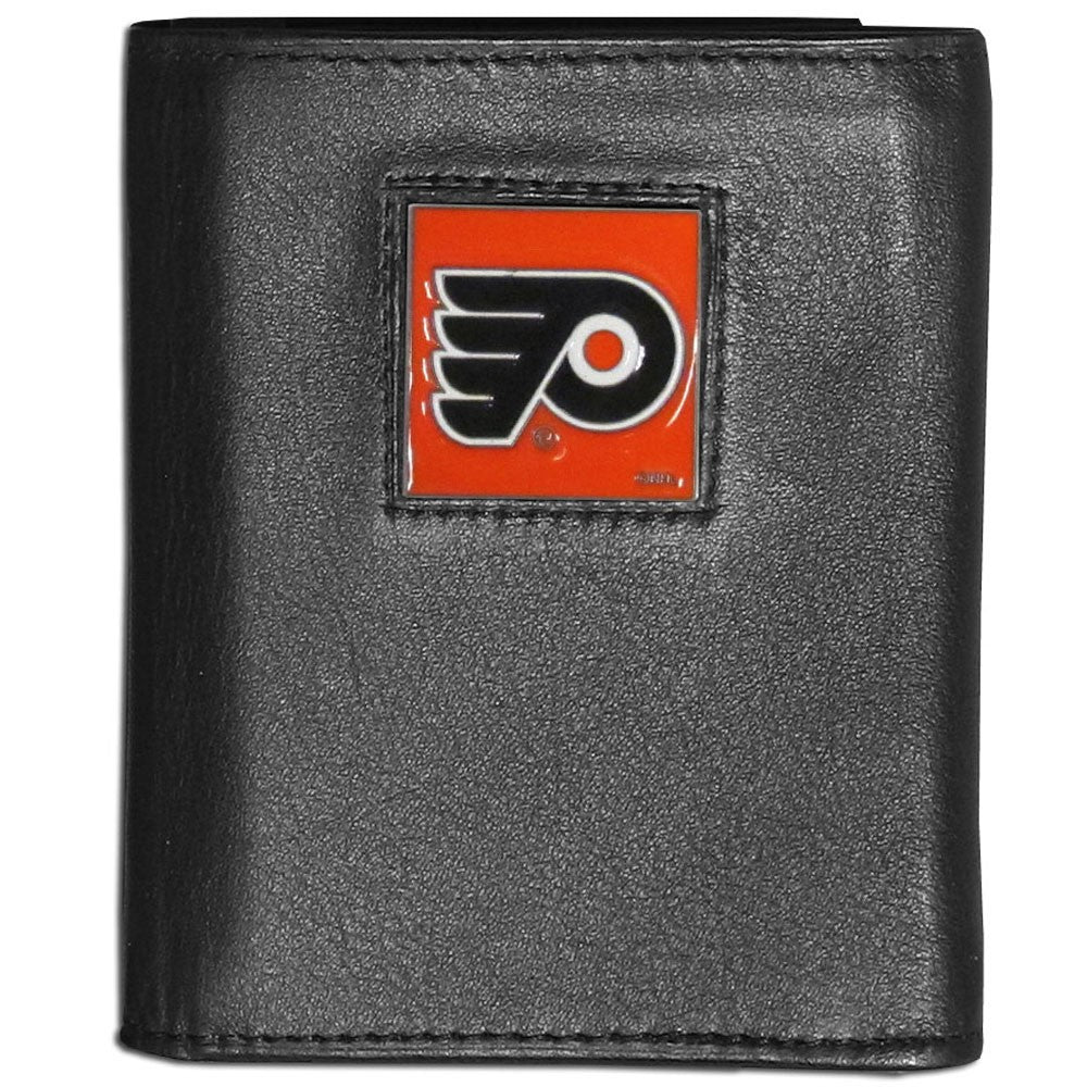 Philadelphia Flyers FineGrain Leather Tri-Fold Wallet - Dynasty Sports & Framing 