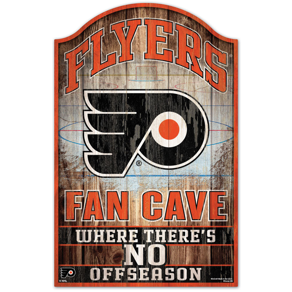 Philadelphia Flyers Fan Cave 11" x 17" Wood Sign - Dynasty Sports & Framing 