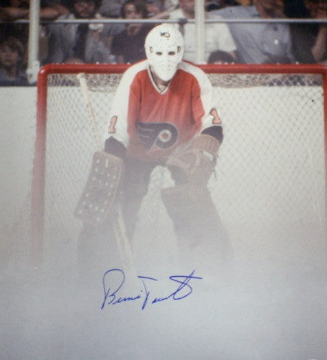 Bernie Parent Conn Smythe, Stanley Cup, & Vezina Trophies Autographed  Flyers 11x14 Framed Photo - Dynasty Sports & Framing
