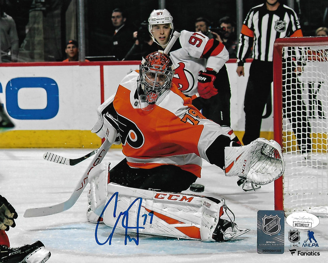 Lids Carter Hart Philadelphia Flyers Fanatics Authentic Unsigned White  Jersey Making Save Photograph