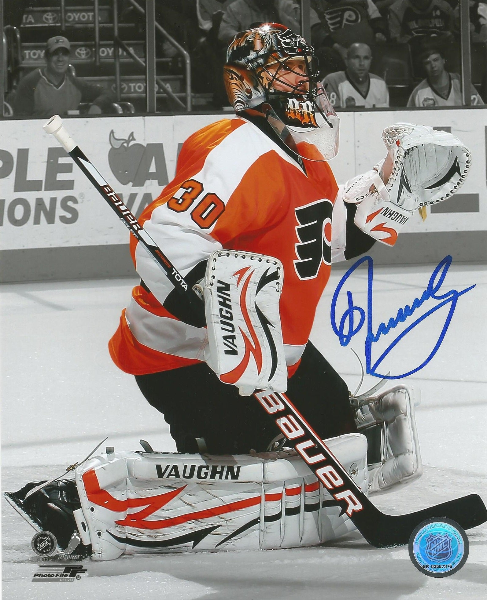 Ilya Bryzgalov Spotlight Autographed Philadelphia Flyers 8" x 10" Hockey Photo - Dynasty Sports & Framing 