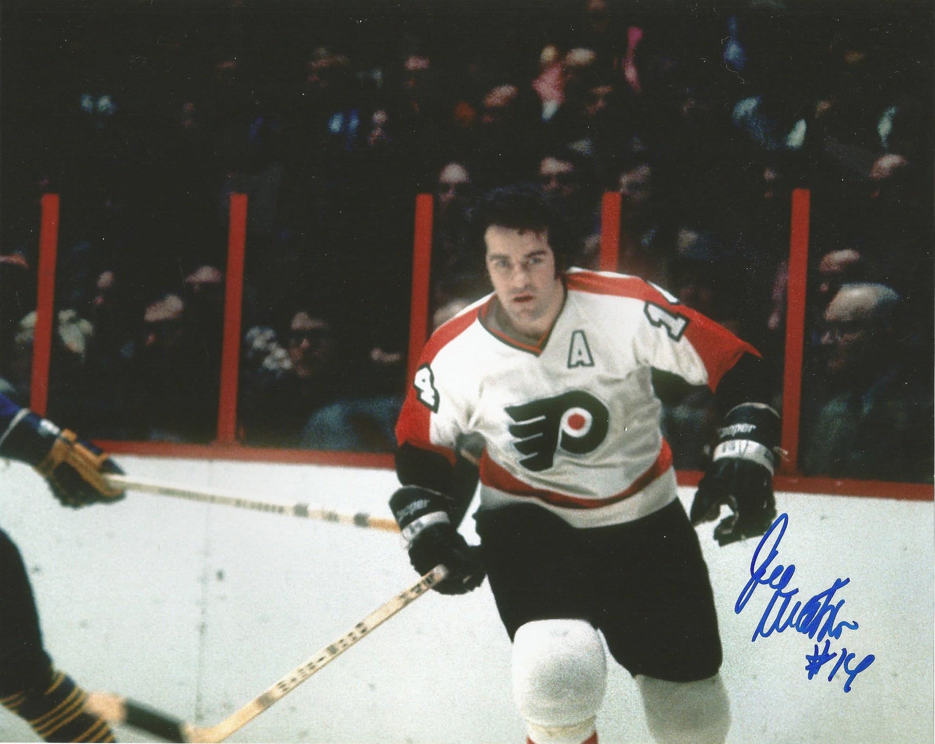 Joe Watson in Action Autographed Philadelphia Flyers 8" x 10" Hockey Photo - Dynasty Sports & Framing 