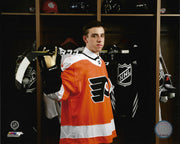 Morgan Frost Locker Room Philadelphia Flyers 8" x 10" Hockey Photo - Dynasty Sports & Framing 