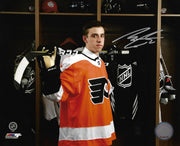 Morgan Frost Locker Room Autographed Philadelphia Flyers Hockey Photo - Dynasty Sports & Framing 