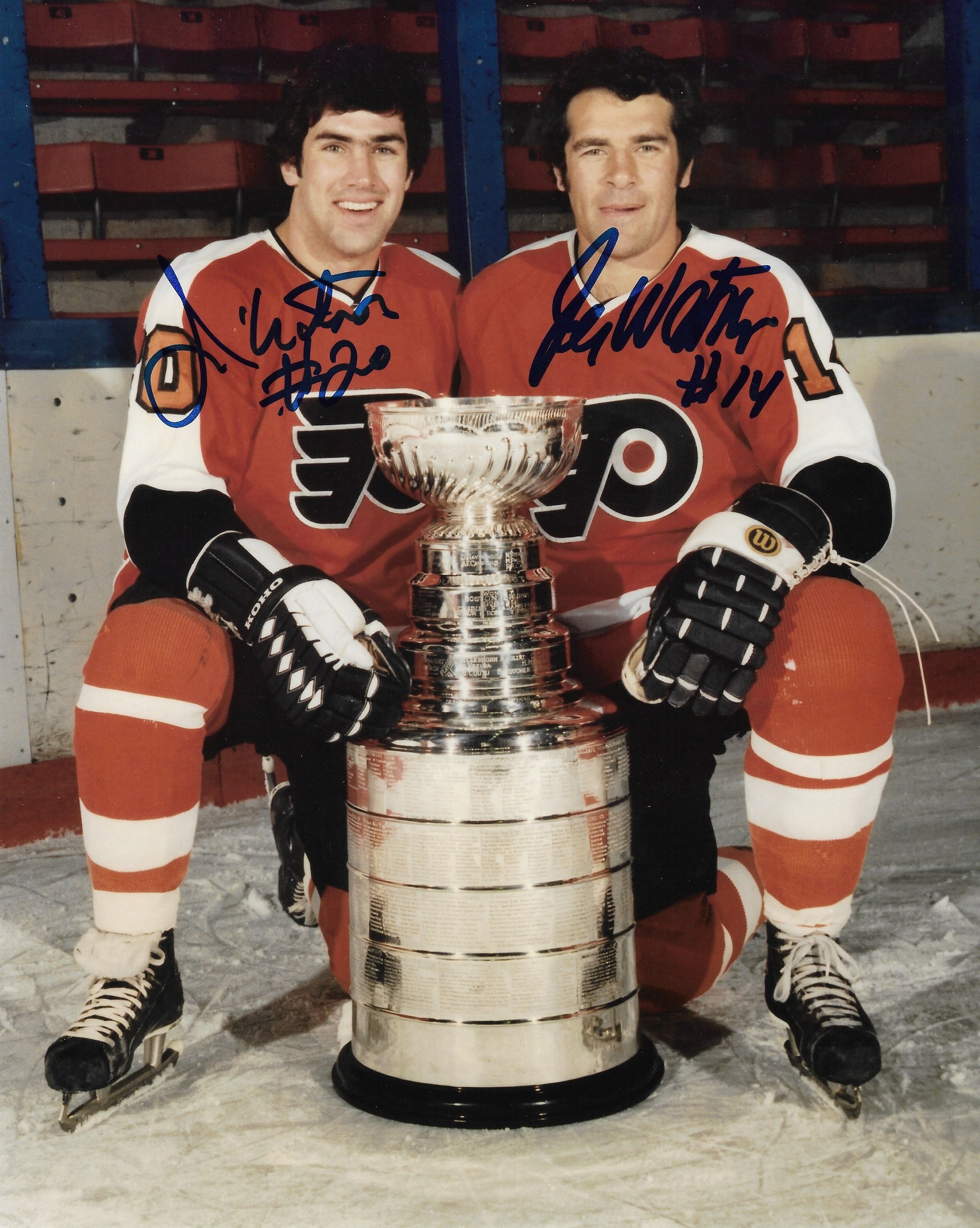 Jim Watson & Joe Watson Stanley Cup Autographed Philadelphia Flyers 8 x  10 Hockey Photo - Dynasty Sports & Framing
