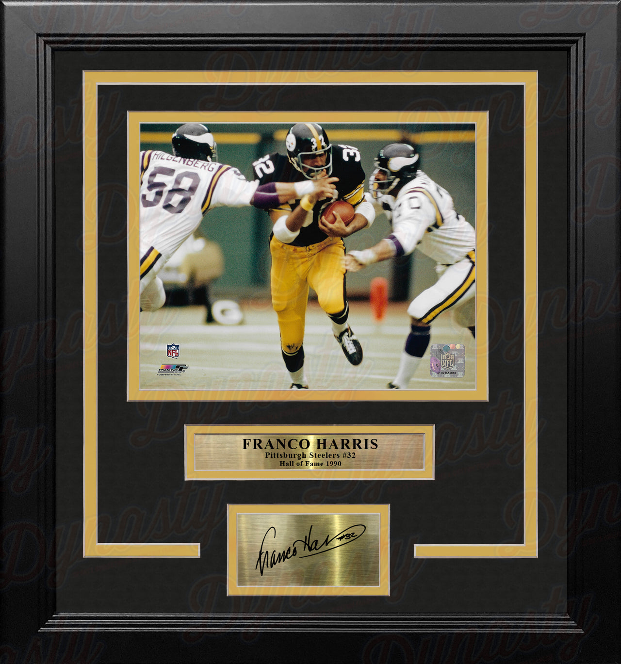 Franco Harris v. Vikings Pittsburgh Steelers 8" x 10" Framed Photo with Engraved Autograph - Dynasty Sports & Framing 