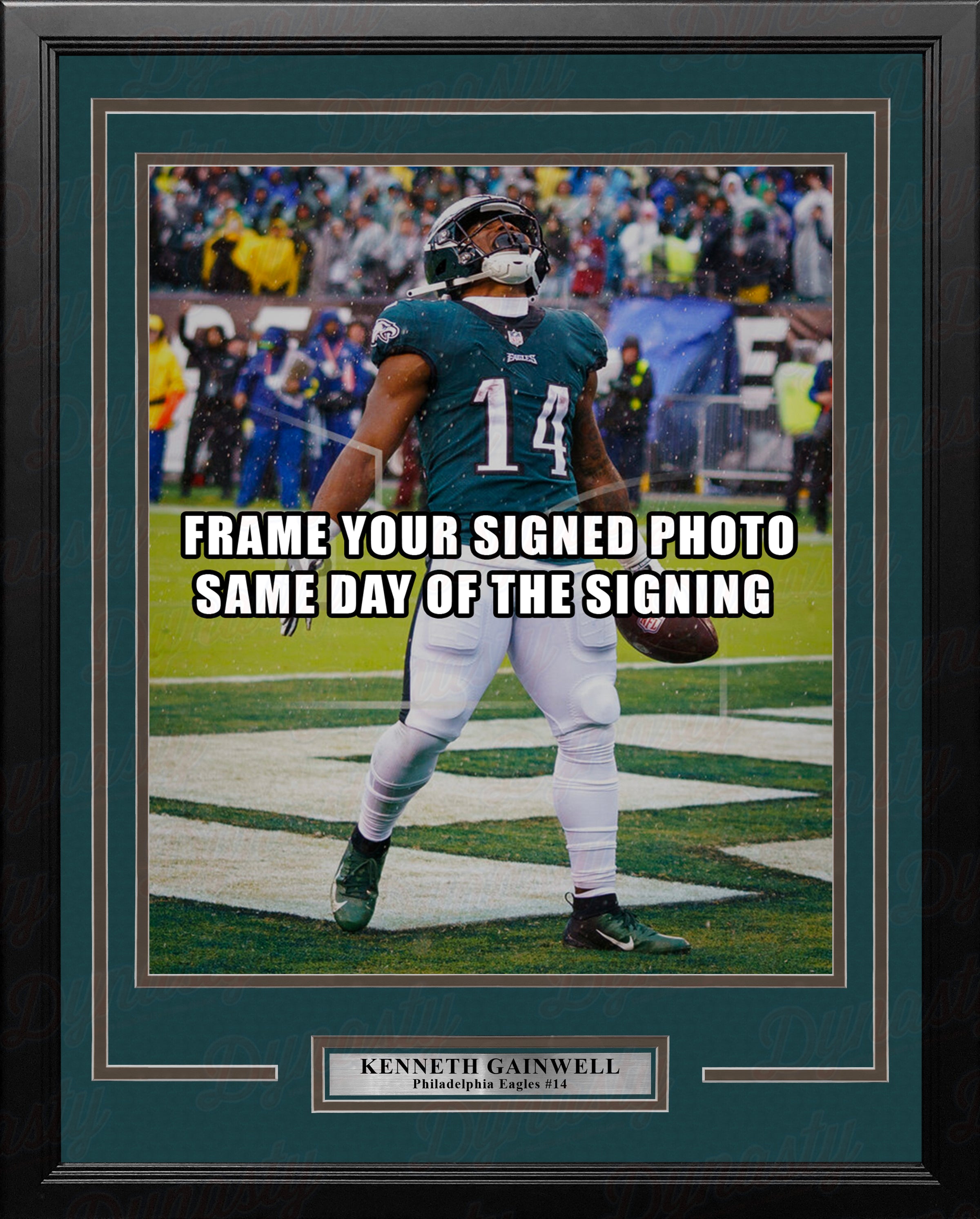 Kenny Gainwell Philadelphia Eagles Football Photo Vertical Picture Frame - Dynasty Sports & Framing 