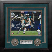 Kenneth Gainwell v. Cowboys Philadelphia Eagles Autographed Framed Football Photo - Dynasty Sports & Framing 