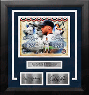 Lou Gehrig & Derek Jeter New York Yankees Hit Leaders 8" x 10" Framed Photo with Engraved Autographs - Dynasty Sports & Framing 