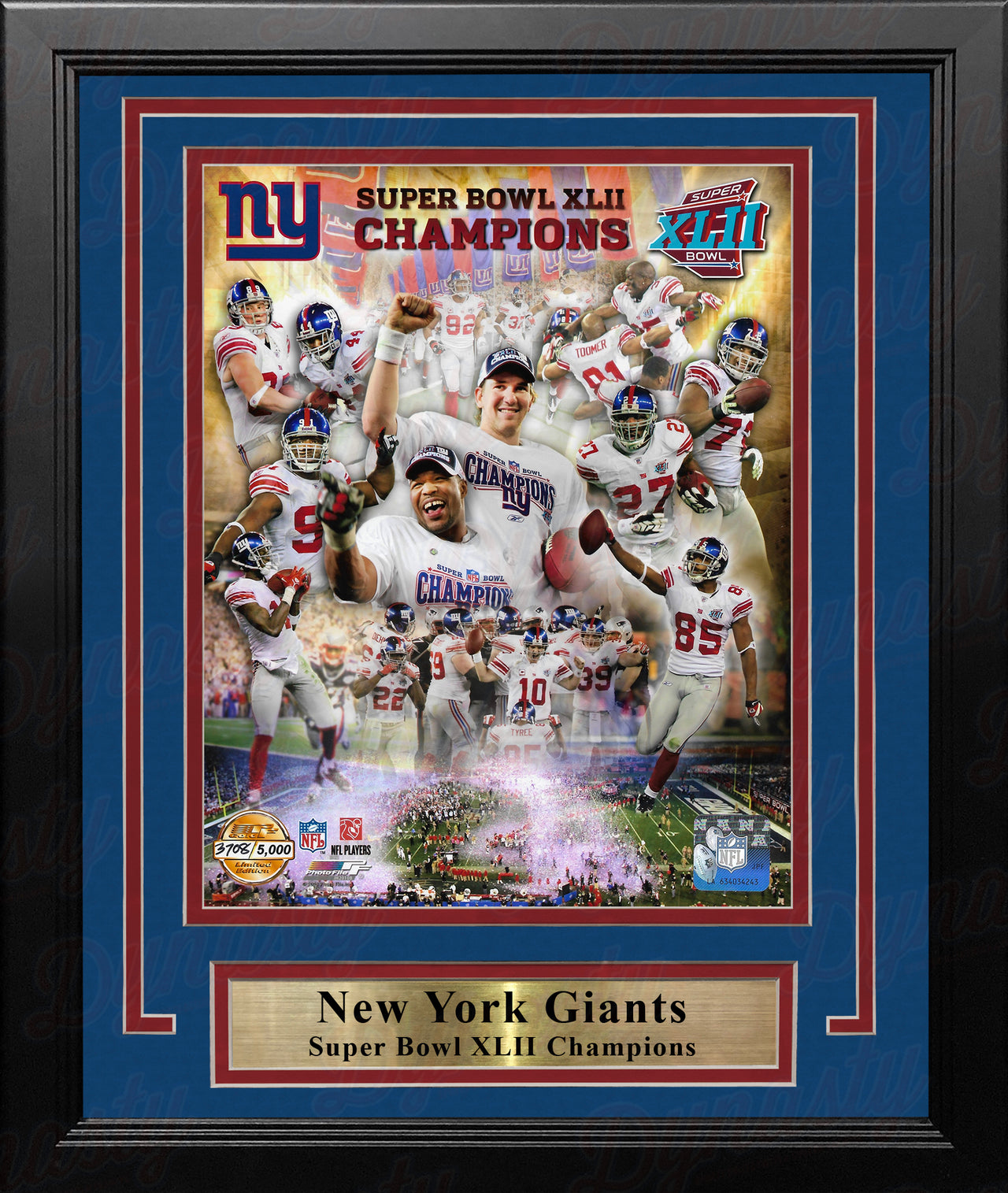 New York Giants Super Bowl XLII Champions 8" x 10" Framed Football Collage Photo - Dynasty Sports & Framing 