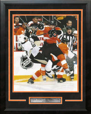 Claude Giroux Hits Sidney Crosby Philadelphia Flyers 2012 NHL Hockey Playoffs Framed Photo - Dynasty Sports & Framing 