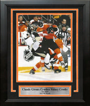 Claude Giroux Hits Sidney Crosby Philadelphia Flyers 2012 NHL Hockey Playoffs Framed Photo - Dynasty Sports & Framing 