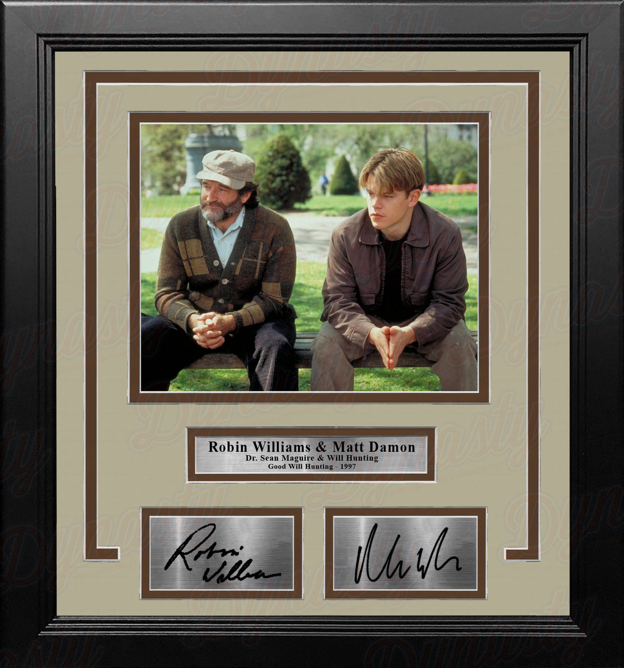 Robin Williams and Matt Damon Good Will Hunting 8" x 10" Framed Photo with Engraved Autographs - Dynasty Sports & Framing 