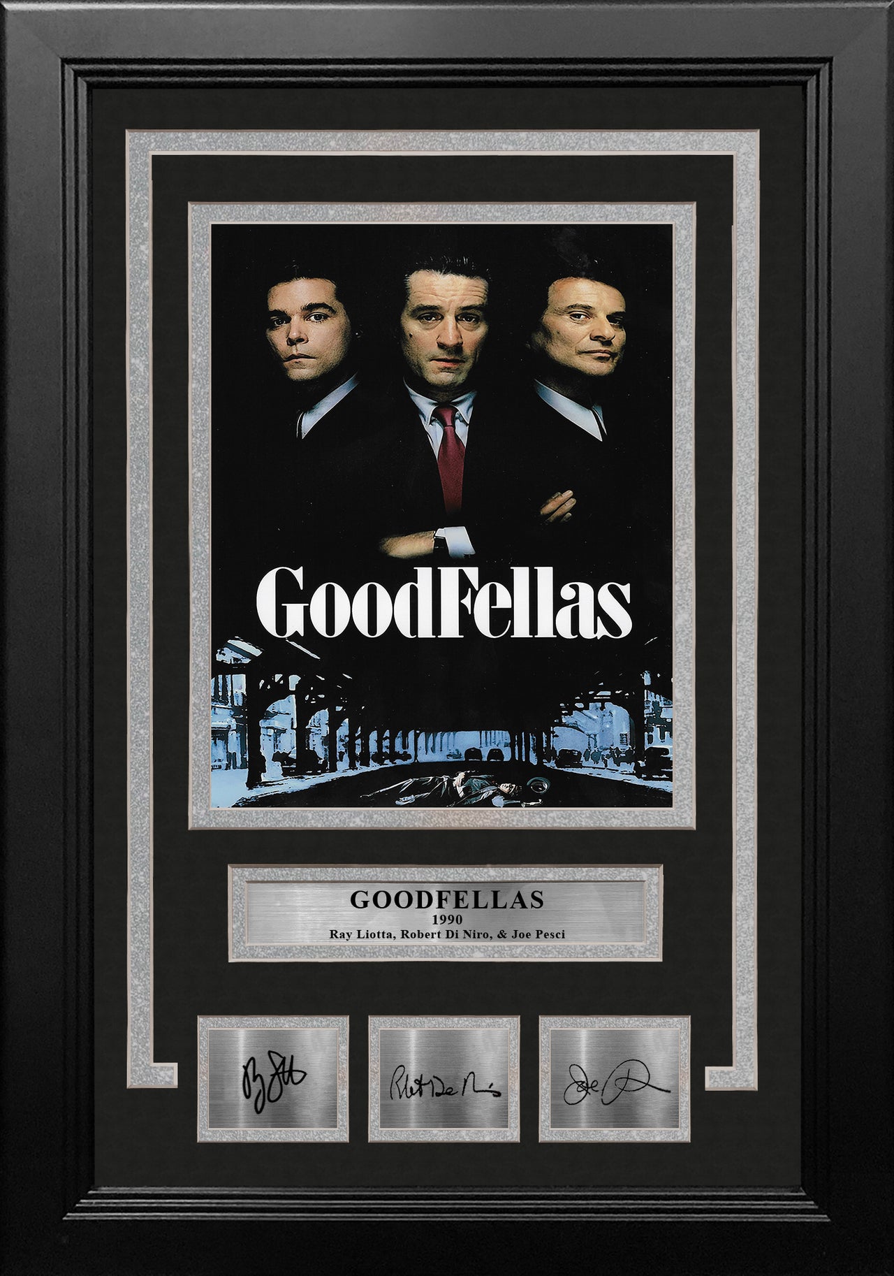 Goodfellas 8" x 10" Framed Photo with Engraved Autograph (Ray Liotta, Robert De Niro, Joe Pesci) - Dynasty Sports & Framing 