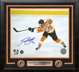 Shayne Gostisbehere Slapshot Philadelphia Flyers Autographed 16" x 20" Framed Hockey Photo - Dynasty Sports & Framing 