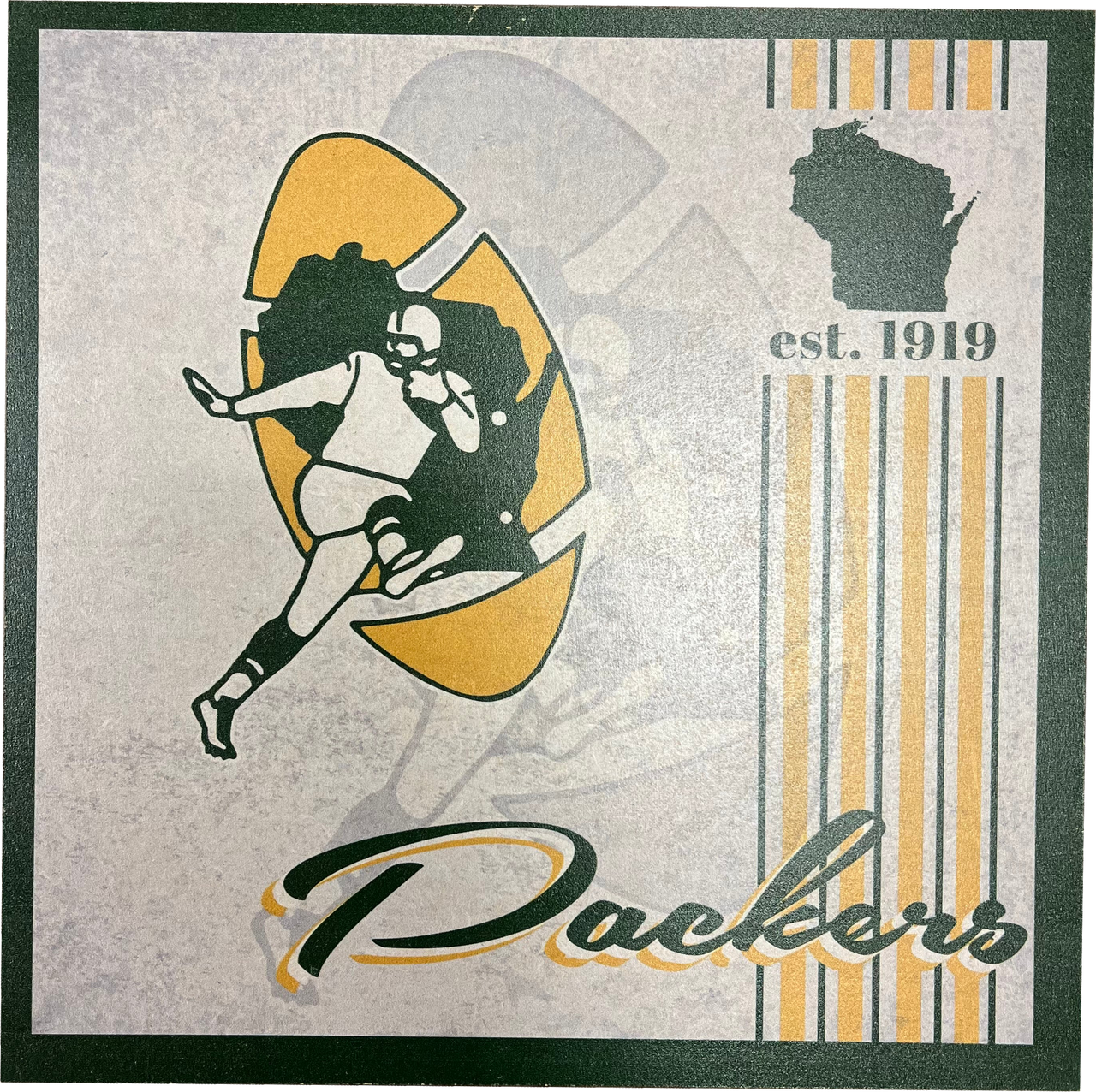 Green Bay Packers 9.5'' x 9.5'' Throwback Album Wood Sign - Dynasty Sports & Framing