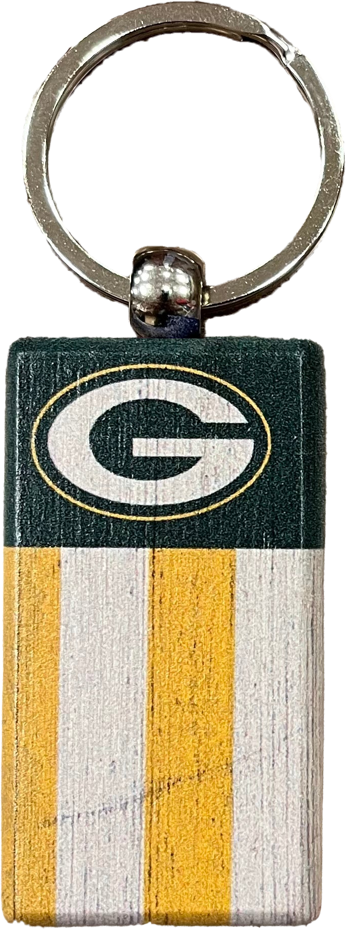 Green Bay Packers Rectangle Flag Keychain - Dynasty Sports & Framing 