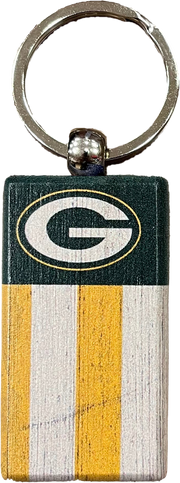 Green Bay Packers Rectangle Flag Keychain - Dynasty Sports & Framing 