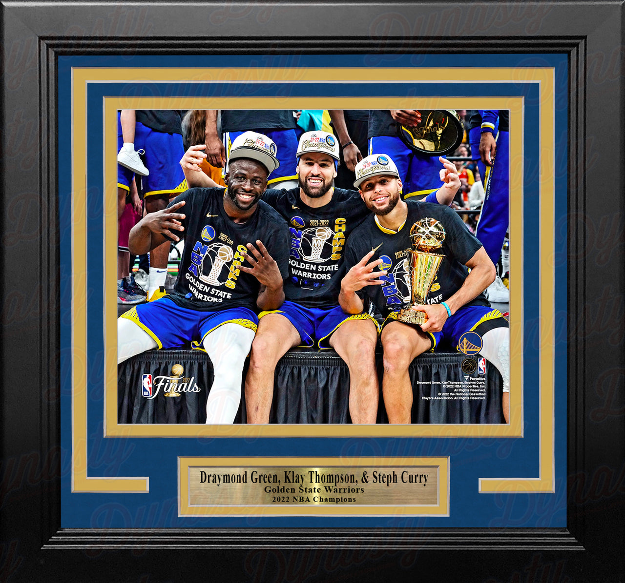 Draymond Green, Klay Thompson, Steph Curry Golden State Warriors '22 NBA Champions 8x10 Framed Photo - Dynasty Sports & Framing 