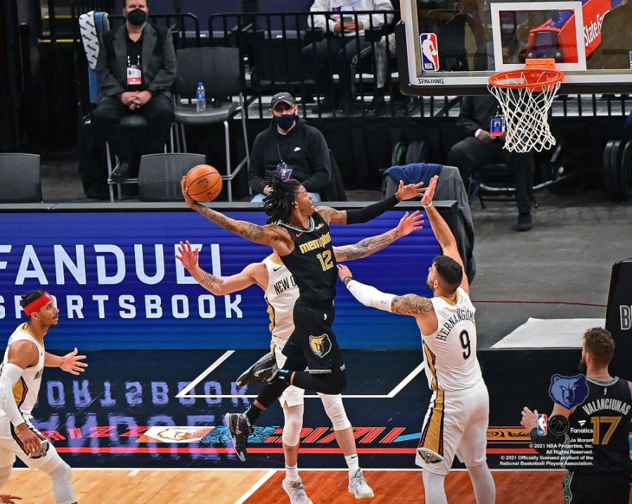 Ja Morant Slam Dunk Memphis Grizzlies 8" x 10" Basketball Photo - Dynasty Sports & Framing 