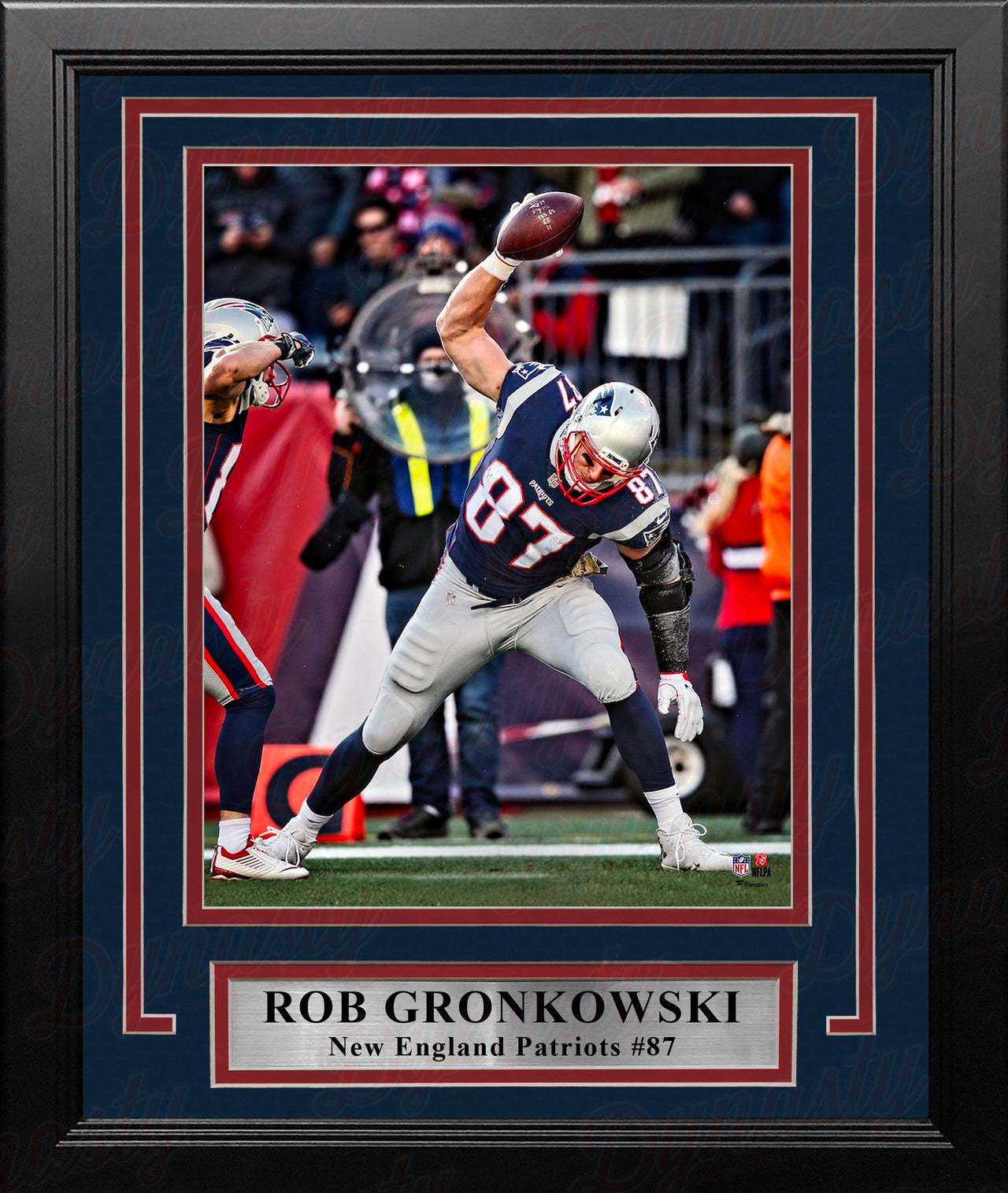 Rob Gronkowski Touchdown Spike New England Patriots 8" x 10" Framed Football Photo - Dynasty Sports & Framing 