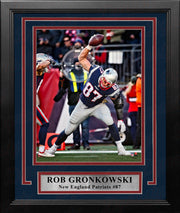 Rob Gronkowski Touchdown Spike New England Patriots 8" x 10" Framed Football Photo - Dynasty Sports & Framing 