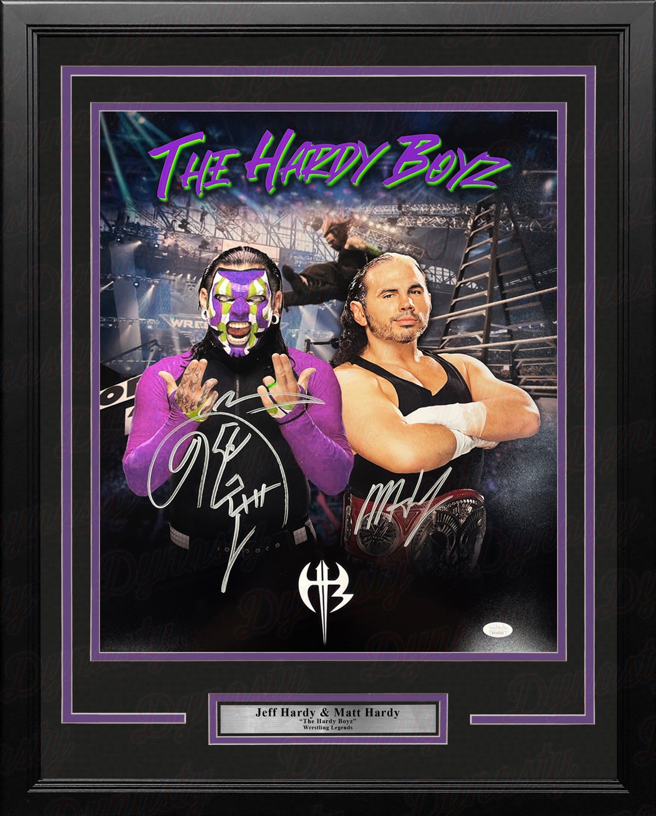 Jeff Hardy & Matt Hardy Autographed Framed Wrestling Collage Photo - Dynasty Sports & Framing 