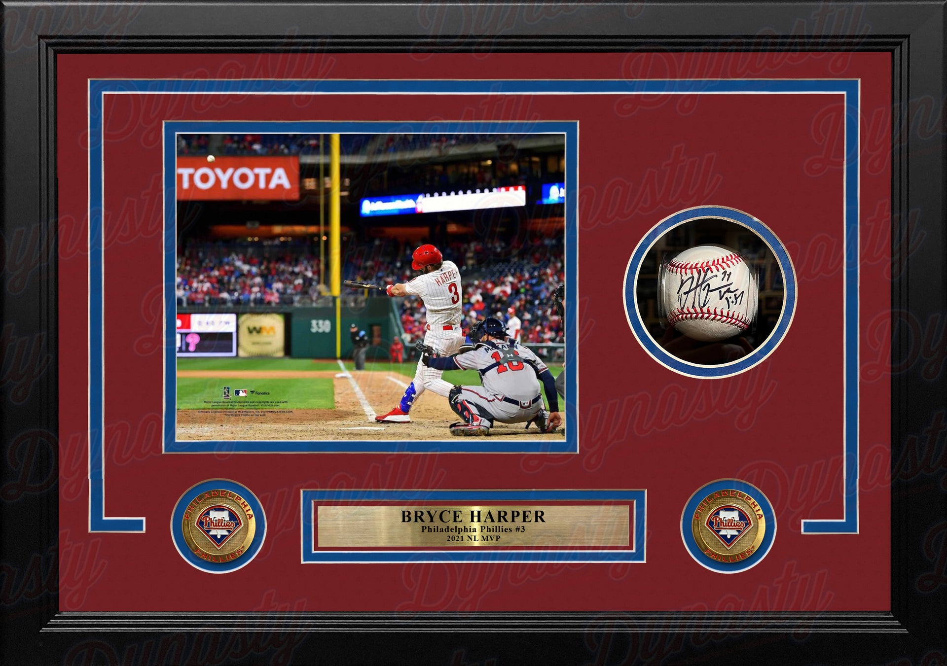 Bryce Harper Philadelphia Phillies Autographed Framed Baseball - Dynasty Sports & Framing 