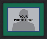 NHL Hockey Photo Picture Frame Kit - Hartford Whalers (Green Matting, Blue Trim) - Dynasty Sports & Framing 