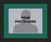 NHL Hockey Photo Picture Frame Kit - Hartford Whalers (Green Matting, Blue Trim) - Dynasty Sports & Framing 