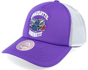 Charlotte Hornets Mitchell & Ness Off The Backboard Purple/White Trucker Snapback Hat - Dynasty Sports & Framing 