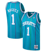 Muggsy Bogues Charlotte Hornets Mitchell & Ness Teal Hardwood Classics 1992-93 Swingman Jersey - Dynasty Sports & Framing 