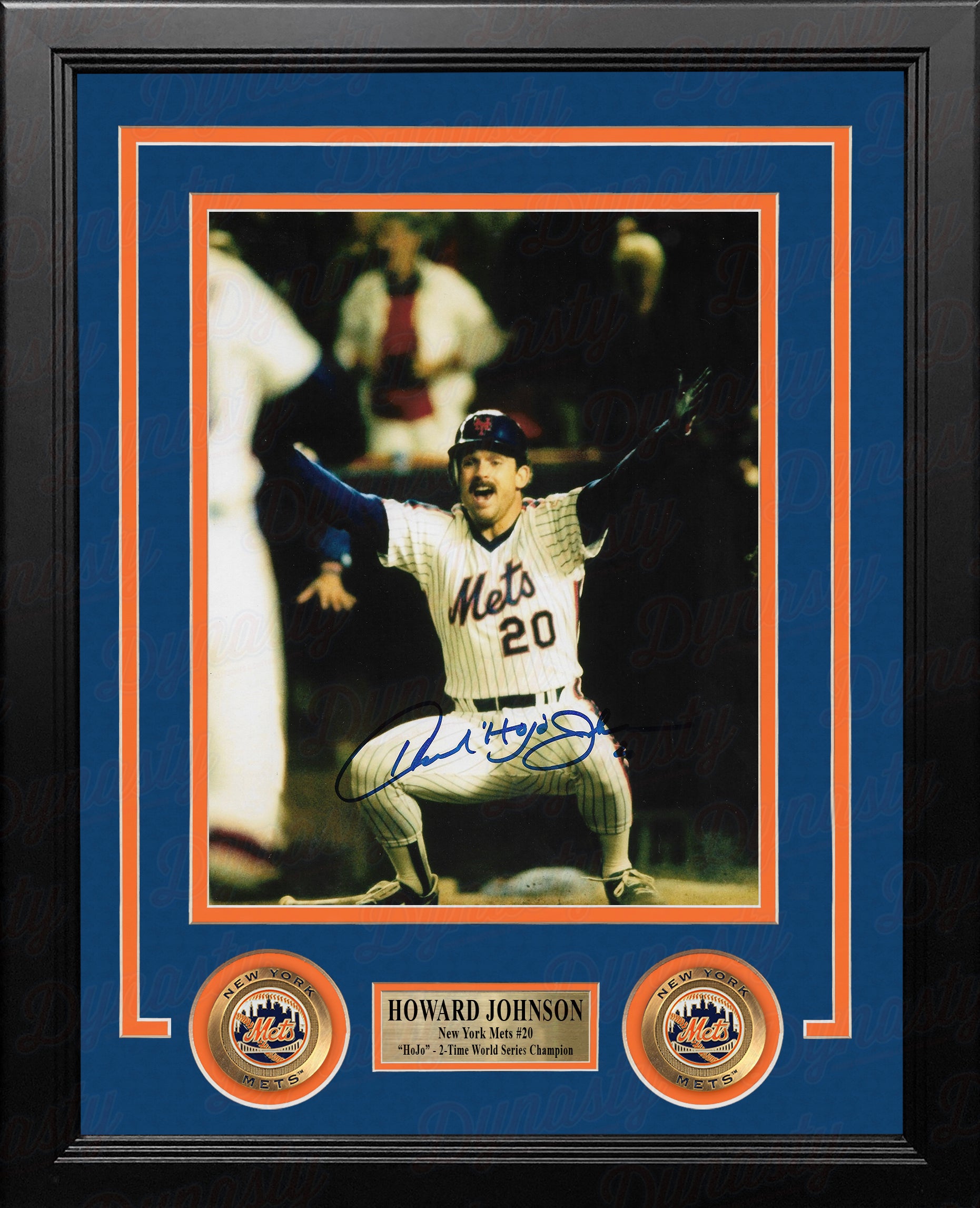 Howard Johnson Celebration New York Mets Autographed 8" x 10" Framed Baseball Photo Inscribed HoJo - Dynasty Sports & Framing 