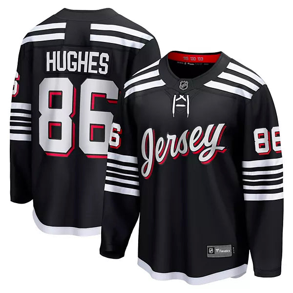 Jack Hughes New Jersey Devils Alternate Premier Breakaway Player Jersey - Dynasty Sports & Framing 