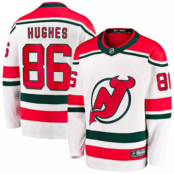 Jack Hughes New Jersey Devils White 2022/23 Heritage Premier Breakaway Player Jersey - Dynasty Sports & Framing 