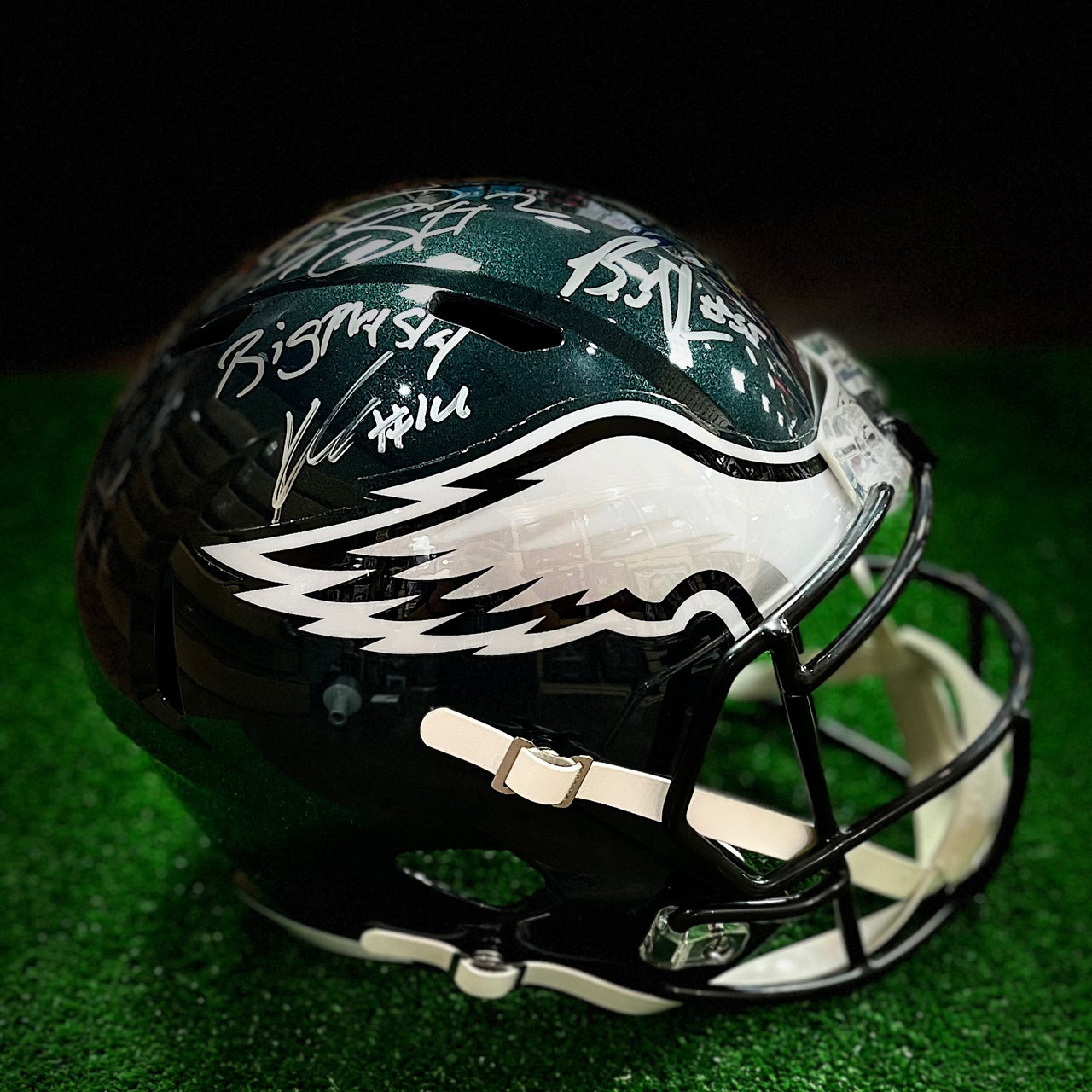 Brandon Graham, Darius Slay, Boston Scott, C.J. Gardner-Johnson, Kenneth Gainwell & Quez Watkins Philadelphia Eagles Autographed Speed  Helmet - Dynasty Sports & Framing 