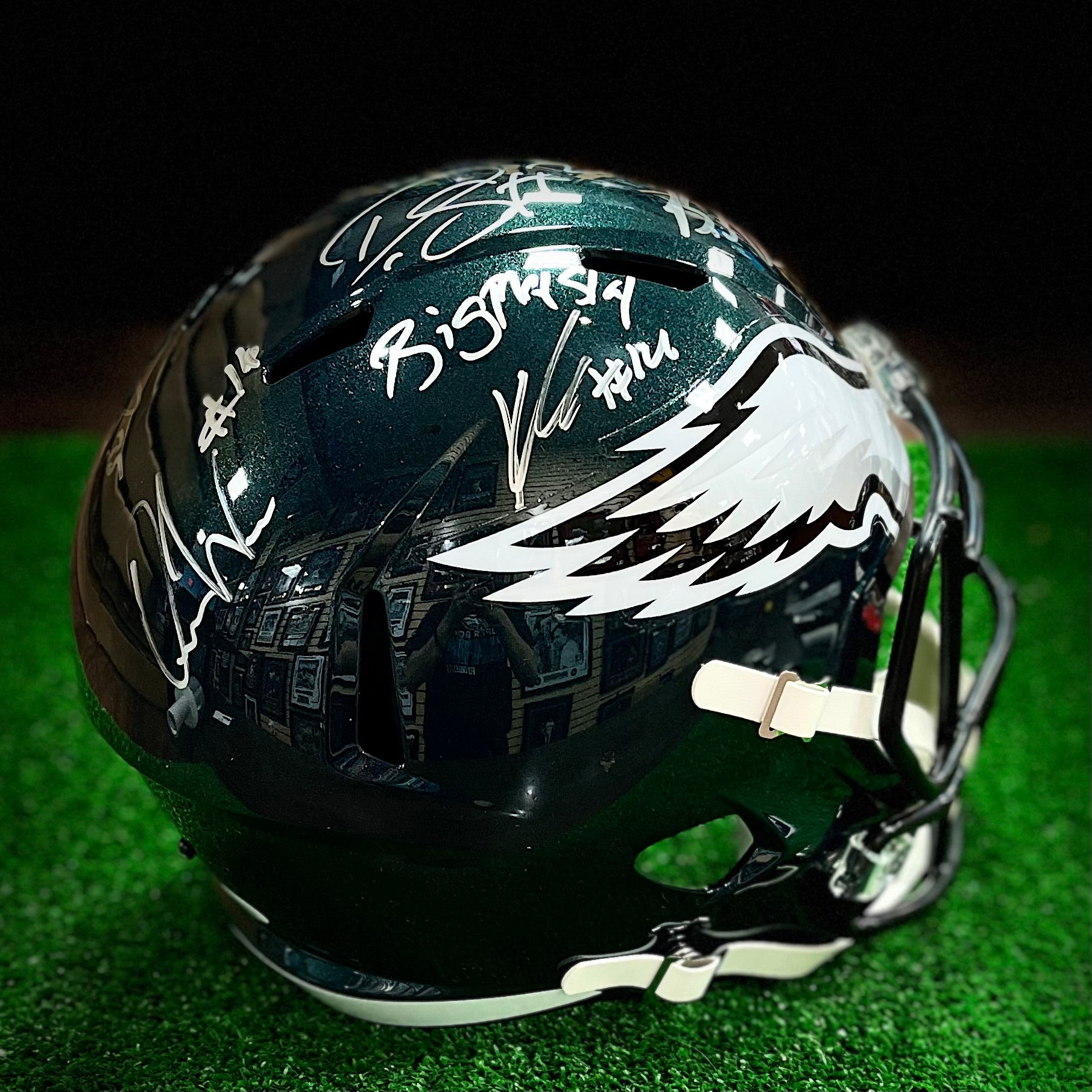 Brandon Graham, Darius Slay, Boston Scott, C.J. Gardner-Johnson, Kenneth Gainwell & Quez Watkins Philadelphia Eagles Autographed Speed  Helmet - Dynasty Sports & Framing 